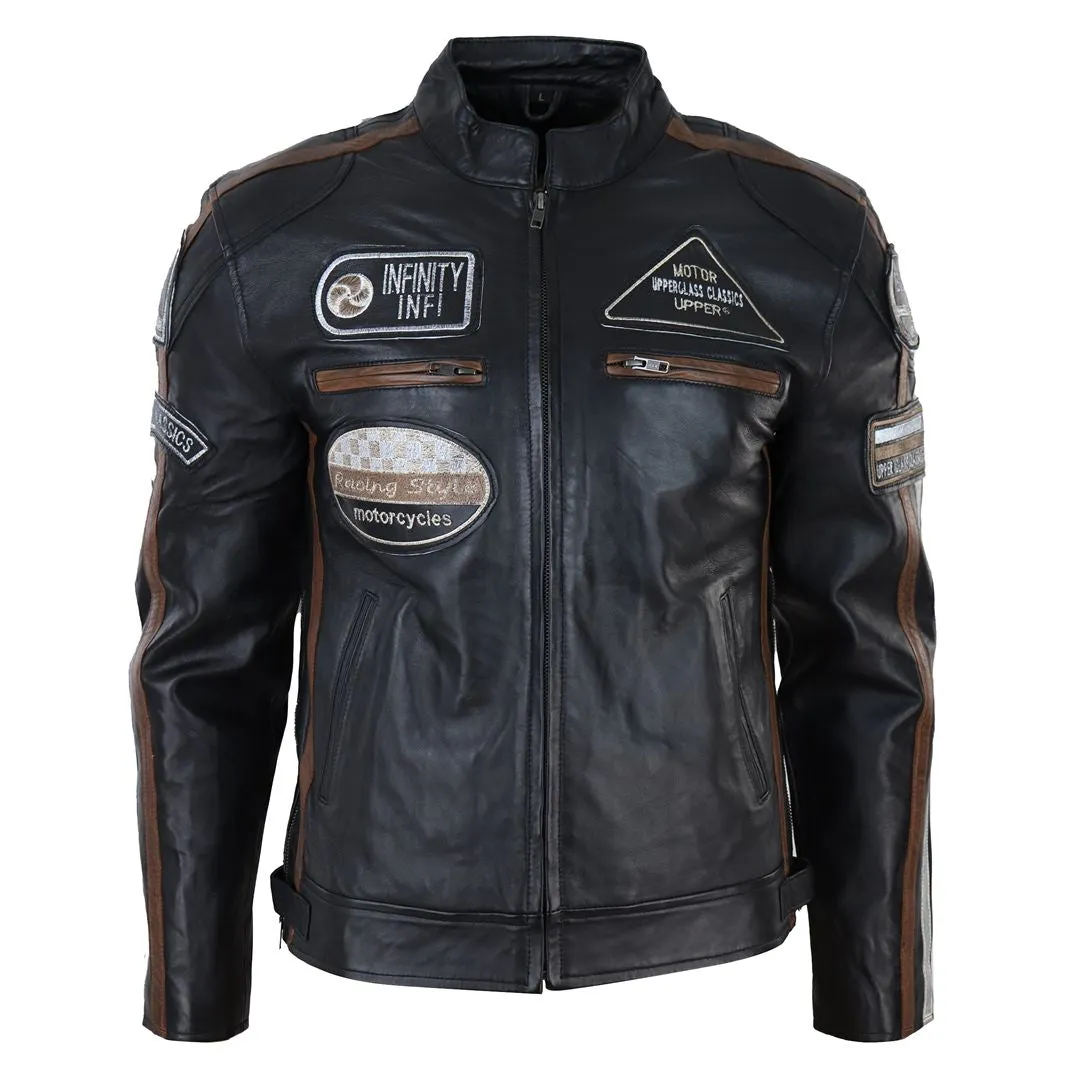 Zipped Biker Leather Jacket