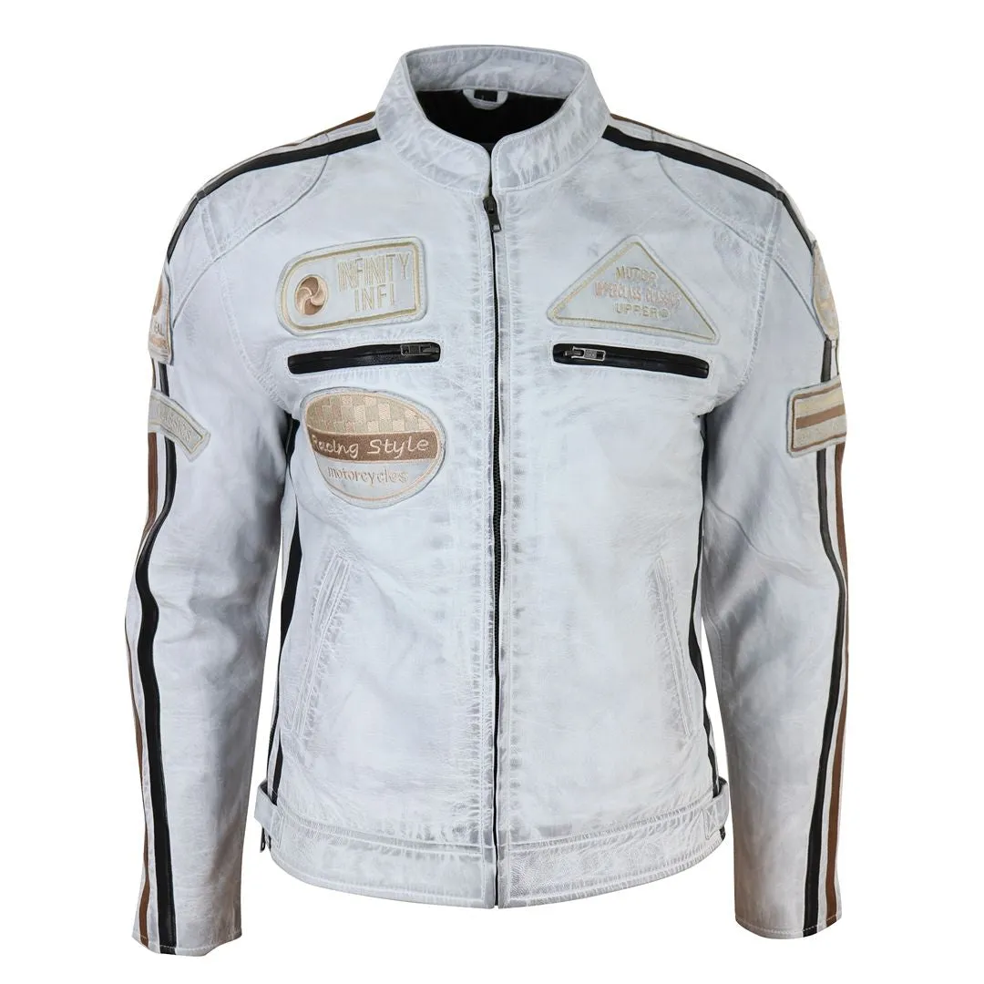 Zipped Biker Leather Jacket