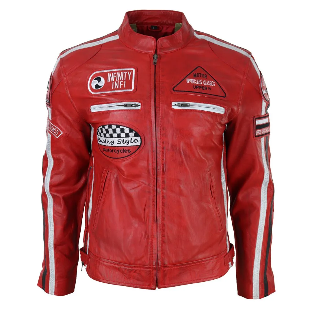 Zipped Biker Leather Jacket